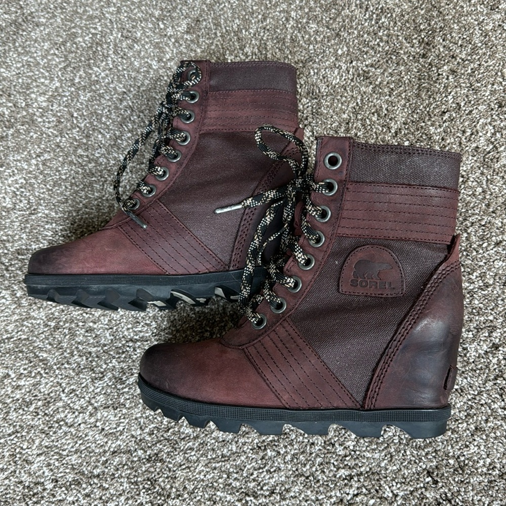 Sorel Lace Up Wedge Bootie
